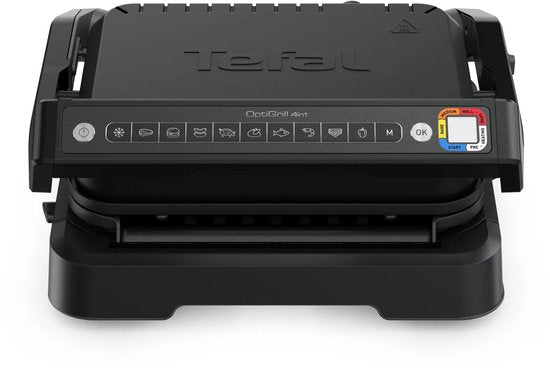 Tefal OptiGrill 4in1 GC7748 – Intelligenter Kontaktgrill – Grill, Tischgrill, Backofen und komplette Mahlzeit – 9 Automatikprogramme – Garstandsanzeige – 2100 W – Schwarz/Edelstahl