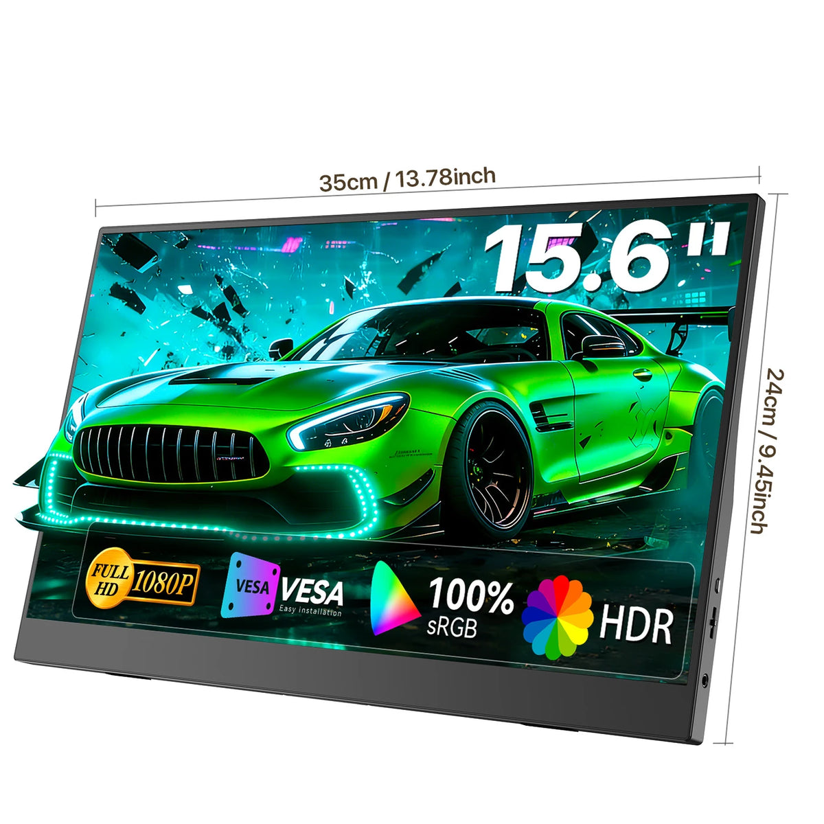 UPERFECT Tragbarer 15,6-Zoll-Full-HD-USB-C-Monitor mit Touchscreen, verstellbarem Ständer und Lautsprechern