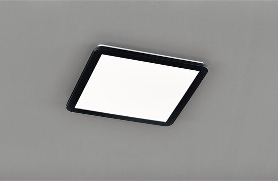 Trio leuchten - LED-Deckenleuchte - 22W - Warmweiß 3000K - Spritzwassergeschützt IP44 - Dimmbar - Quadratisch - Schwarz - Kunststoff