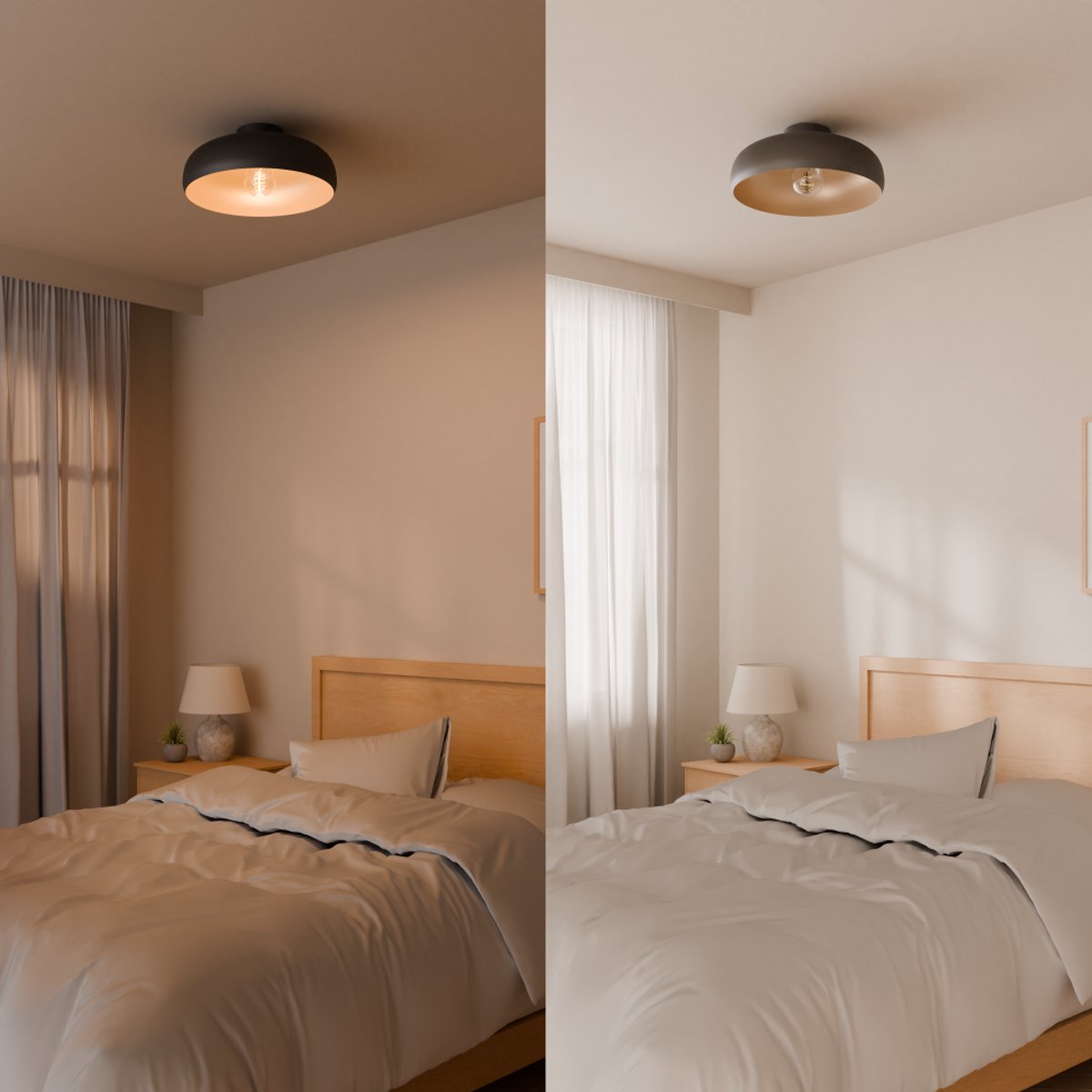 Nolt Deckenleuchte - Deckenleuchte - E27 Lampe - Industrial - ⌀ 40cm - Schwarz