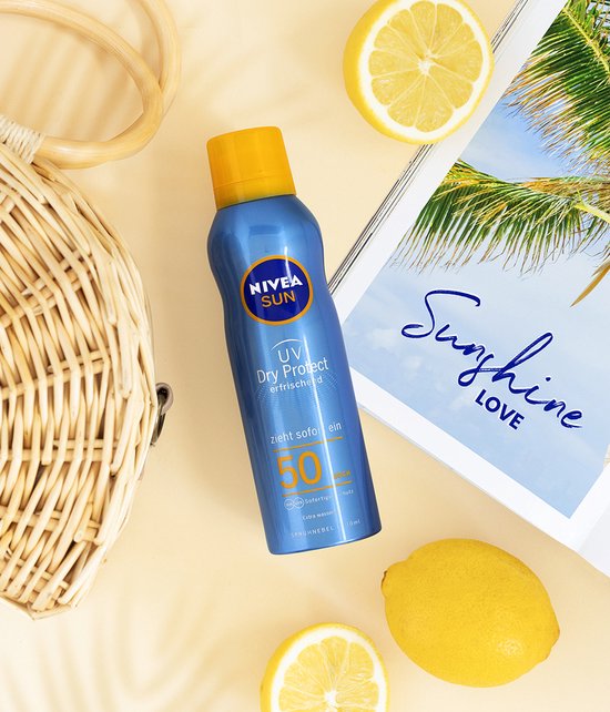 NIVEA SUN Protect & Dry Touch Sonnenspray – LSF 50 – Sport-Sonnenspray – wasserfest – UVA/UVB – 200 ml