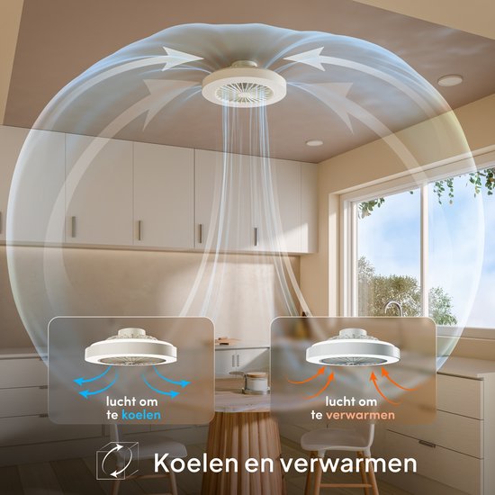 Avacy Deckenventilator mit Beleuchtung – Deckenventilator mit Leuchte – Deckenleuchte – LED RGBW – Tuya WLAN Smart – Fernbedienung – ⌀ 50 cm – Weiß