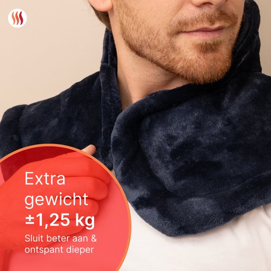 Seranova gewichtete elektrische Wärmekissen für Rücken, Schultern und Nacken - Heizkissen - Heizkissen - 1.3KG - 100w - Blau