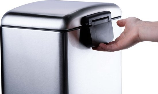 Dirt Devil Treteimer 20 Liter - Abfalleimer - Edelstahl - Silber