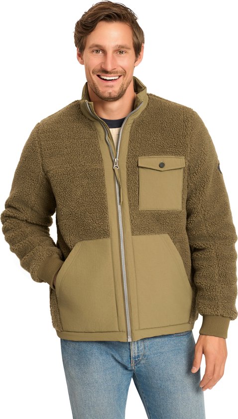 Mario Russo Teddy Jacket Stockholm - Jacke Männer - Wintermantel Männer - Strickjacke Männer - Army Green - M