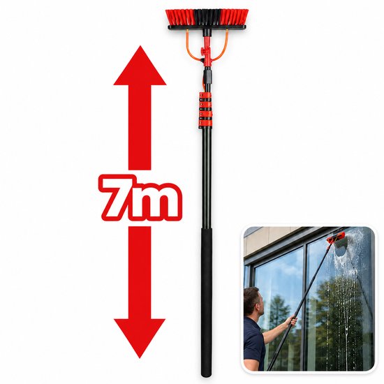 Nexxt Teleskop-Wasserbesen – Wasserbürste – 7 m – Orange