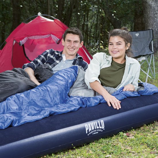 Bestway Pavillo Luftmatratze mit beflockter Oberfläche – Queen-Size – 203 x 152 x 22 cm – 67003 – Blau