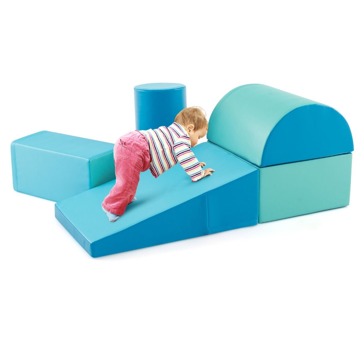 Coast Kletterblöcke Crawl Blocks - 5er Set, wasserfest, weicher Schaumstoff - verschiedene Größen - PU/EPE Schaumstoff - Hellblau