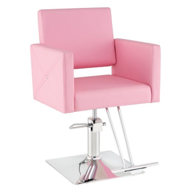 Coast Barber Chair Pink - Hydraulischer Salonstuhl mit Fußstütze - 63,5 x 79 x 94,5-110 c