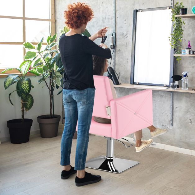 Coast Barber Chair Pink - Hydraulischer Salonstuhl mit Fußstütze - 63,5 x 79 x 94,5-110 c