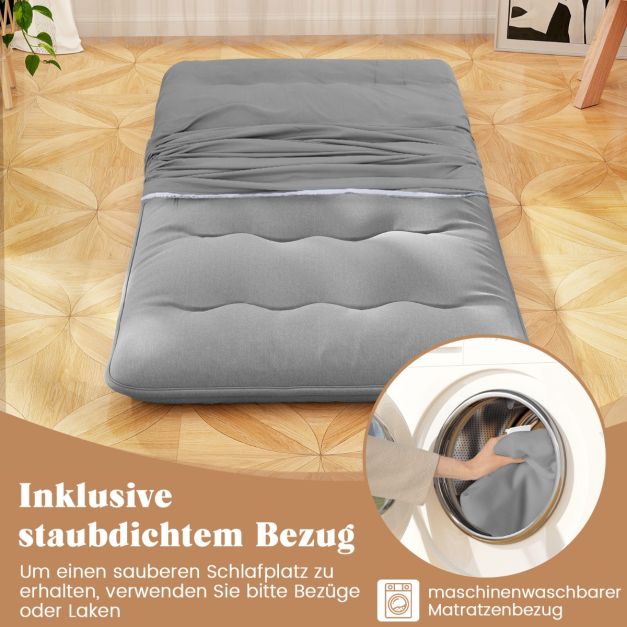 Japanische Futonmatratze Coast - aufrollbare Tatami-Matratze mit waschbarem Bezug und Tragetasche - 90/140 x 200 x 10 cm