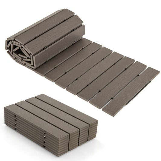 Coast - Roll-out Gartenweg - Wetterfester HDPE-Weg mit Holzoptik - 242 x 43 cm - Grau