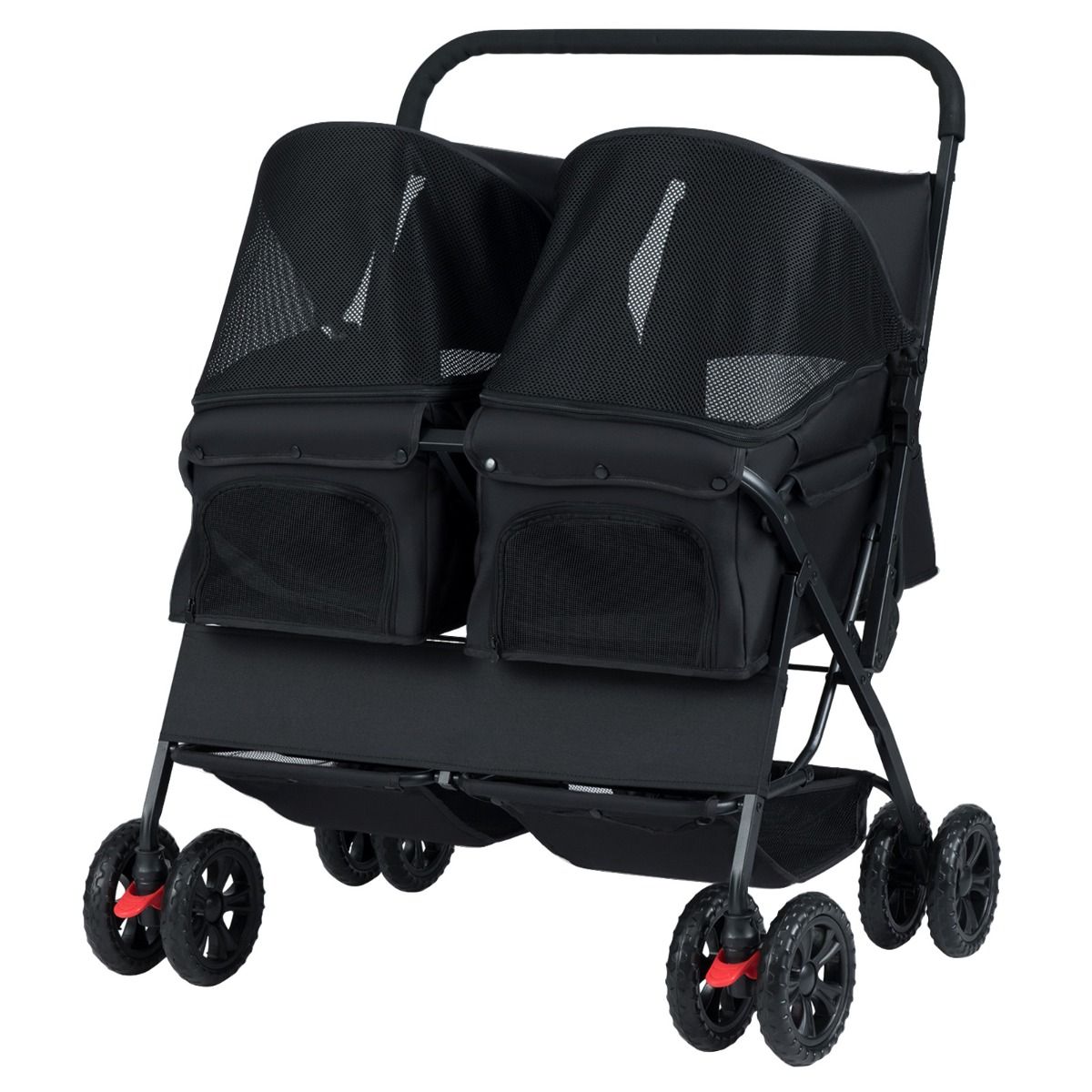 Coast Double Dog Buggy Black - 80 x 72 x 101 cm - faltbar mit 2 Sitzen