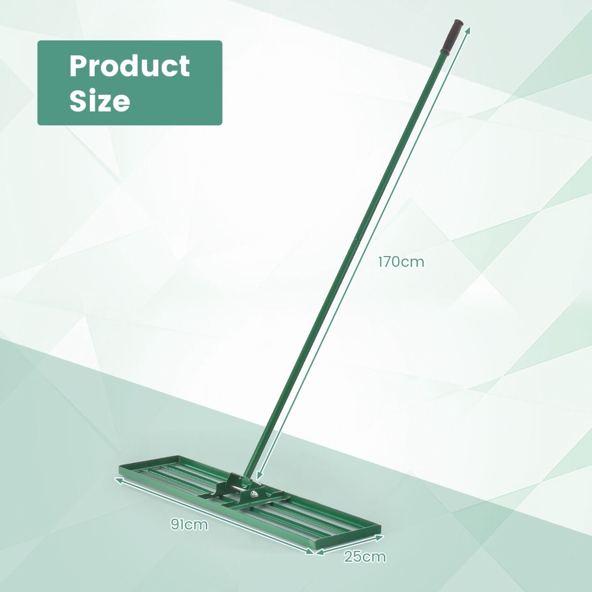 Rasenharke - Ergonomischer Griff Rasenharke - 91 cm x 25 cm - Grün