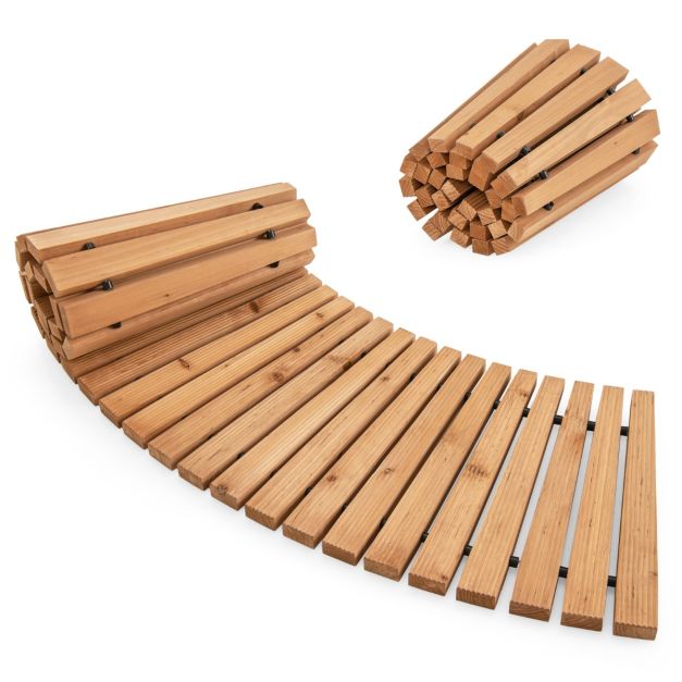 Küstensteg Gebogen - Anti-Rutsch - 216 x 43 cm - Holzfarbe