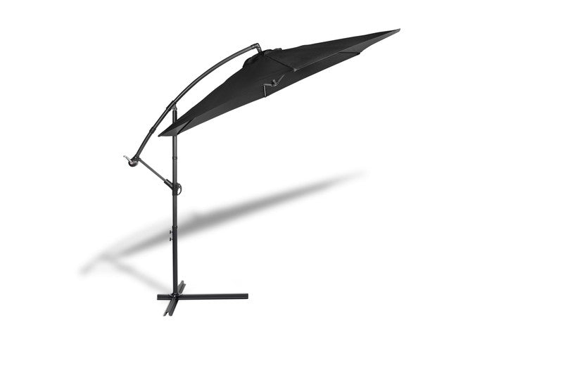 Lifa Garden Hängesonnenschirm mit Abdeckung - UV-beständig und wasserfest - Für Garten und Terrasse - Schwarz