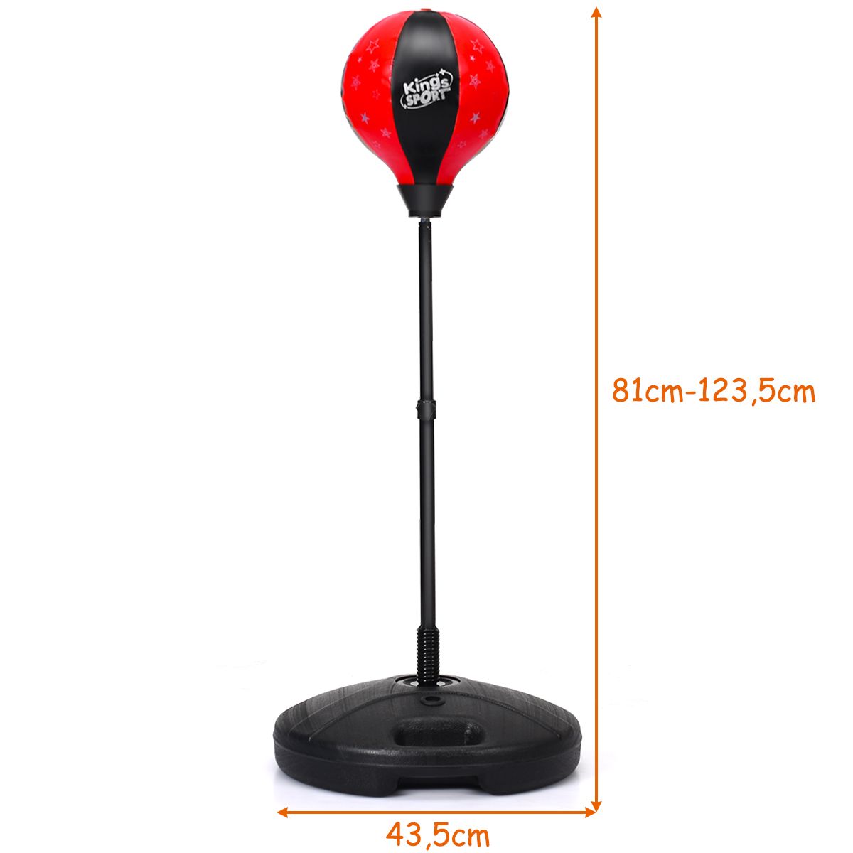 Coast Kinderboxset Verstellbarer Boxballhalter mit Handschuhen und Pumpe 81-123,5 cm Schwarz/Rot