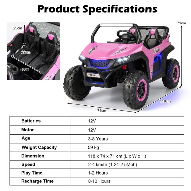 Coast 2 - Sitz Kinderauto - rosa - 118 x 74 x 71 cm