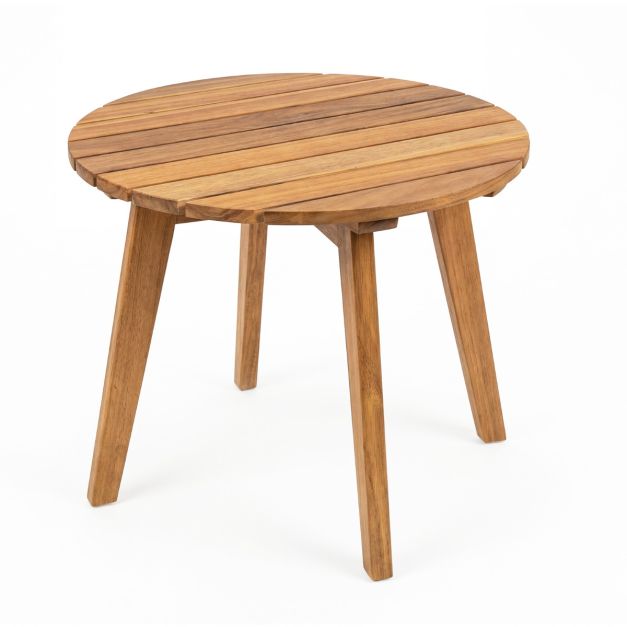 Coast Beistelltisch Natur - Runder Gartentisch aus Akazienholz - 43 x 43 x 35 cm