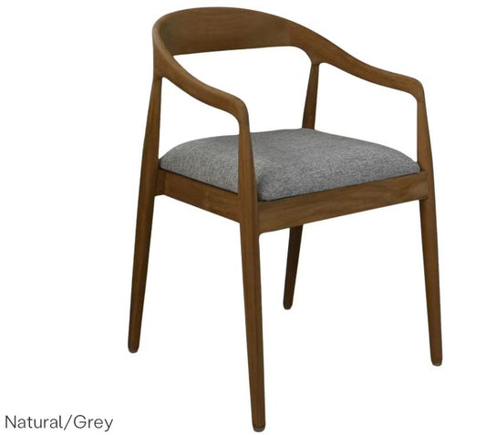 Hsm Collection Modena Esszimmerstuhl - Teak und Grau - Zeitloses Design - 55 × 41 × 78 cm