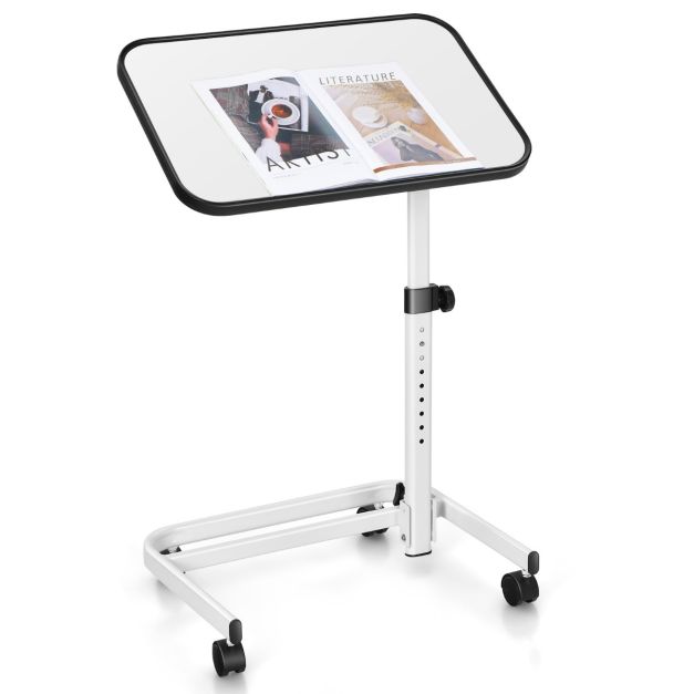 Coast Betttisch - verstellbar & kippbar - bis zu 20kg - 61 x 43,5 x 73-93 cm - Weiß