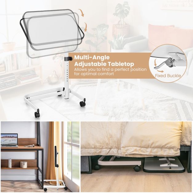 Coast Betttisch - verstellbar & kippbar - bis zu 20kg - 61 x 43,5 x 73-93 cm - Weiß