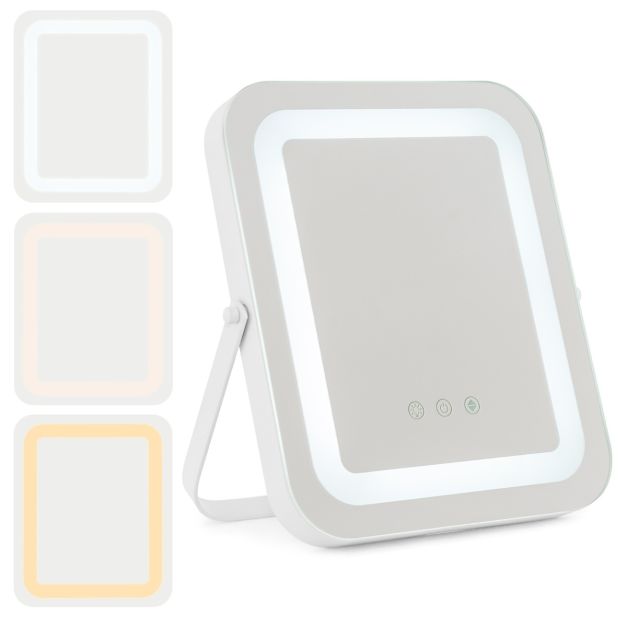 Coast Make-up-Spiegel - 3 Farb-LED - 360° drehbar - 240V - 27,5 x 3 x 31cm - Weiß