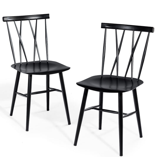 coast 2er-Set schwarze Metall-Esszimmerstühle - 40 x 51,5 x 82 cm - Küche/Esszimmer/Bar