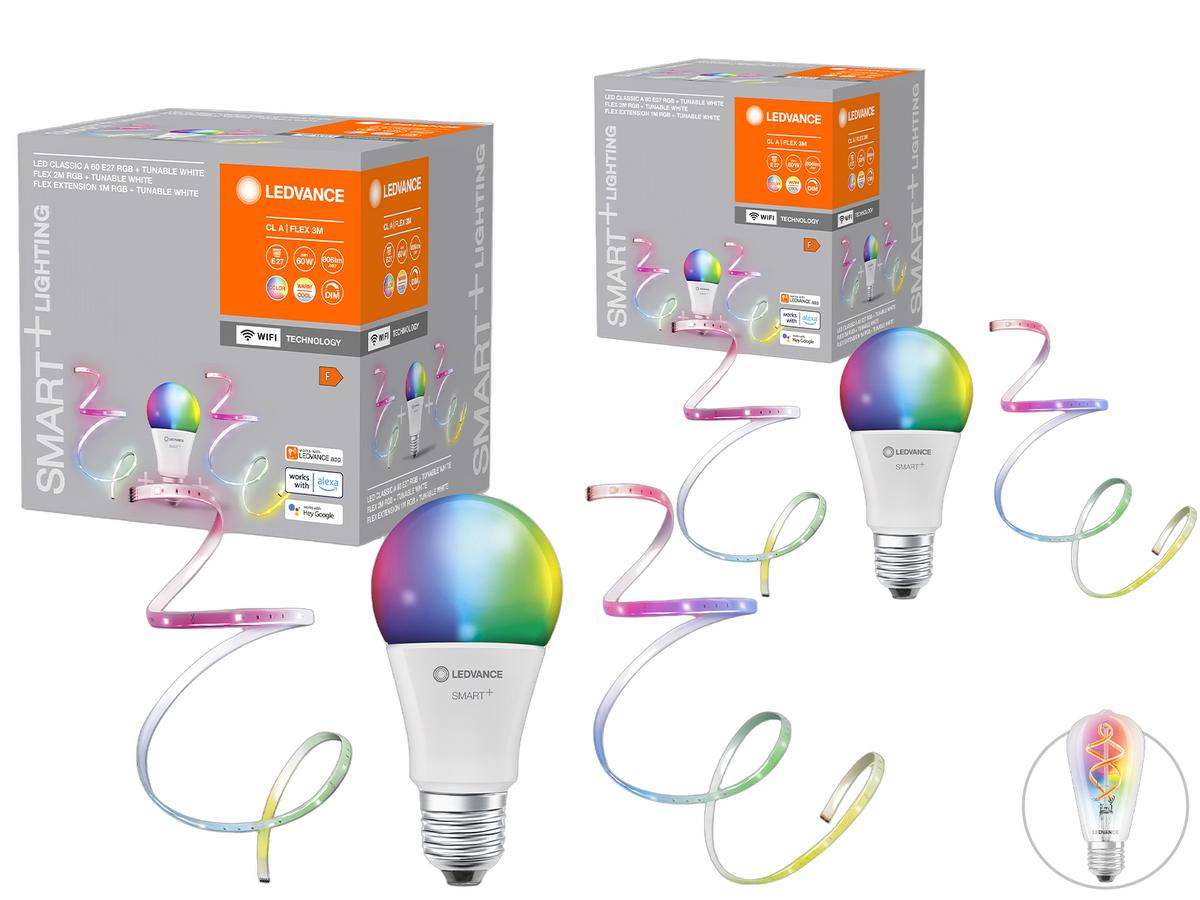 Ledvance Smart+ WiFi Classic E27-Set – RGBW-LED-Lampen – 2 Stück