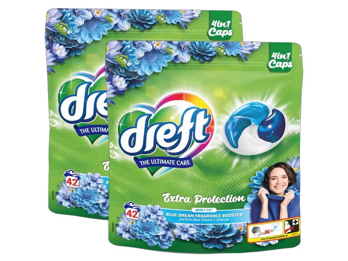 Dreft Waschmittelkapseln Blue Dream – 4-in-1-Formel – 42 Kapseln – 84 ml pro Kapsel