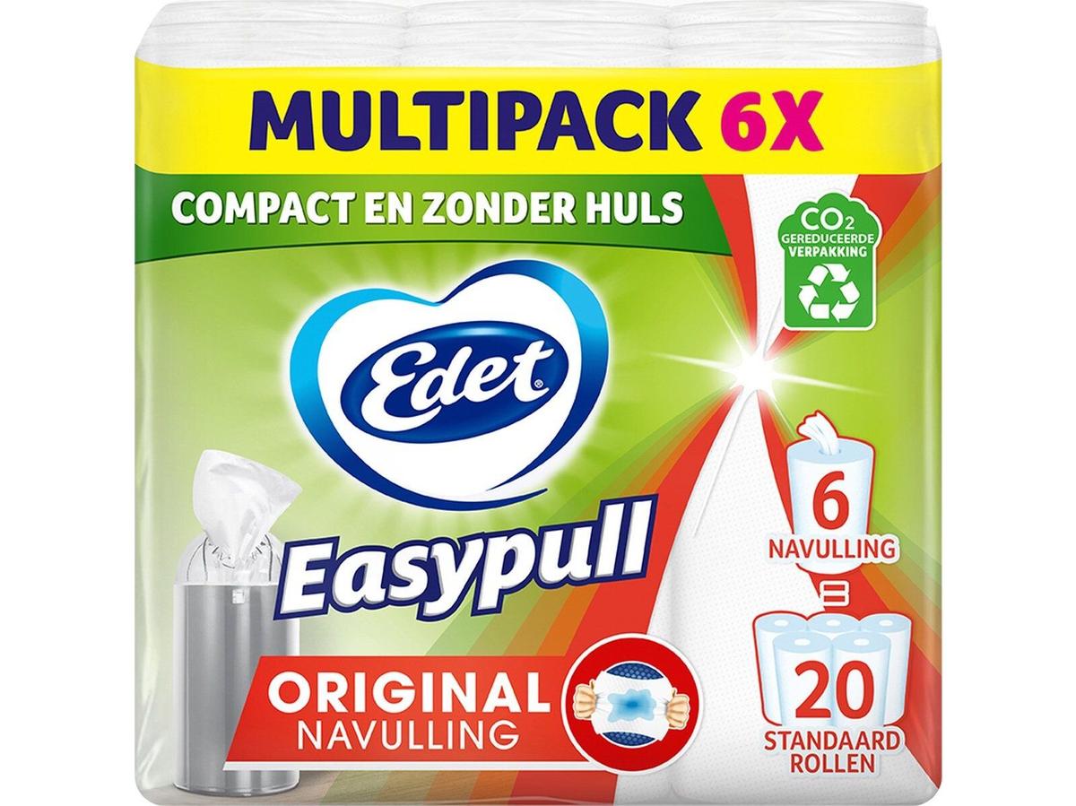 Edet Easypull Original Nachfüllrolle – 6 Stück – Weiß
