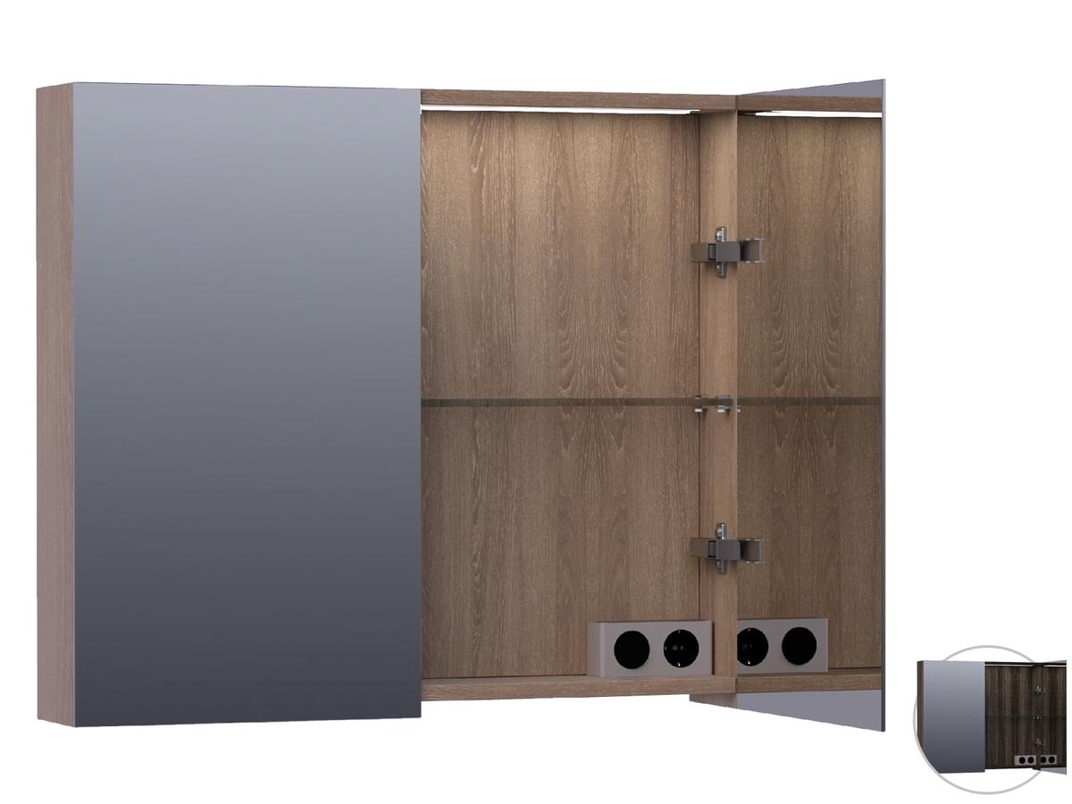 Brauer Dual 80 Spiegelschrank - 80 cm - Legno Viola