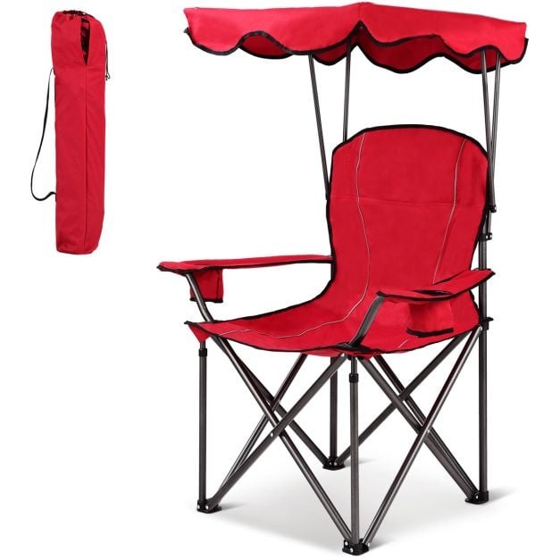 Coast Fishing Chair - Campingstuhl - mit Getränkehalter - faltbar - rot