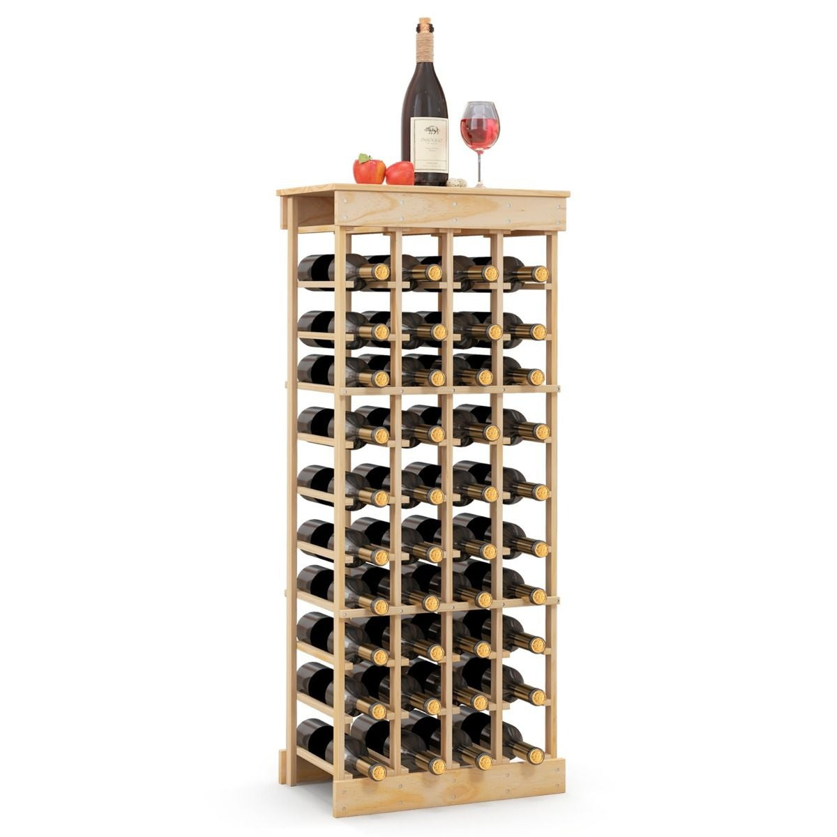 Coast Weinregal für 40 Flaschen - 100 kg Kapazität - Massivholz - 47 x 28 x 113 cm