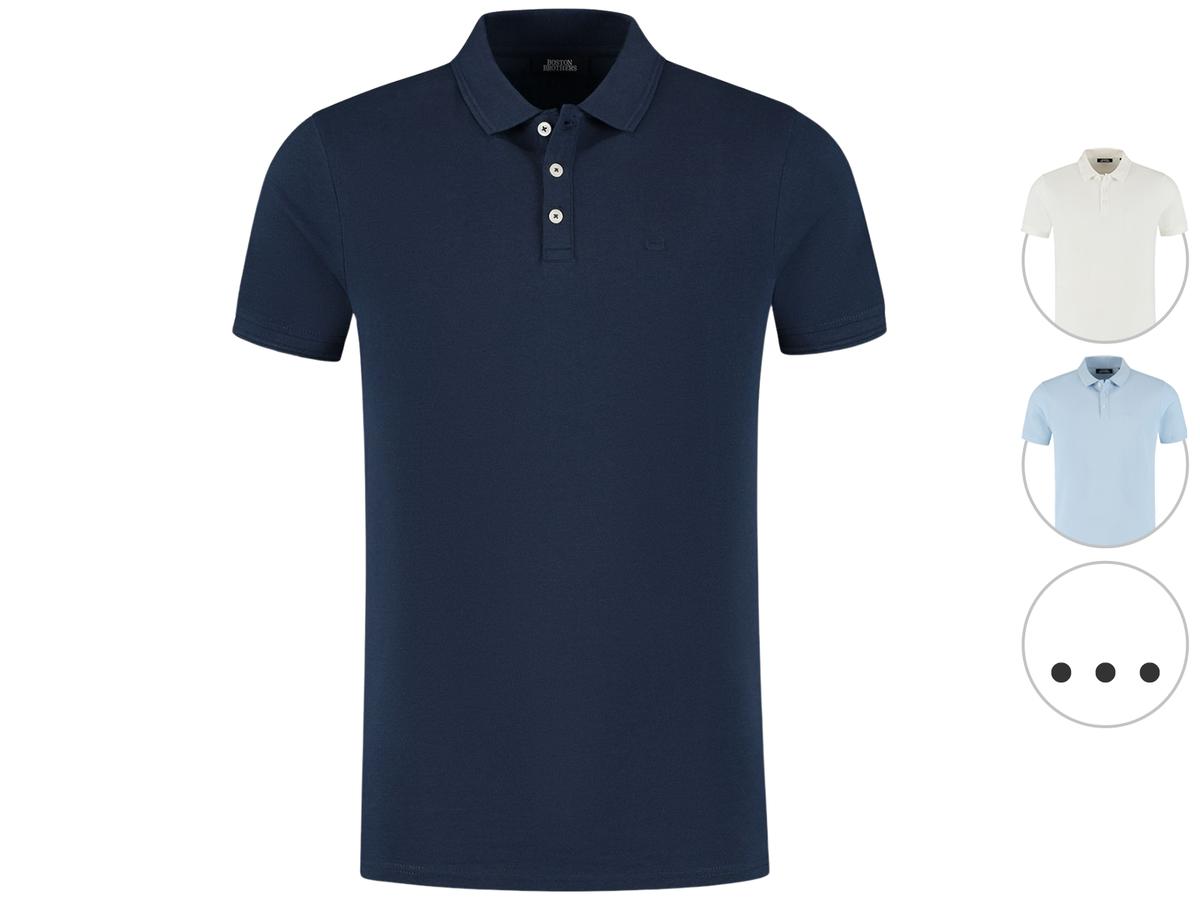 Boston Brothers Piqué-Poloshirt – Marineblau – Größe L