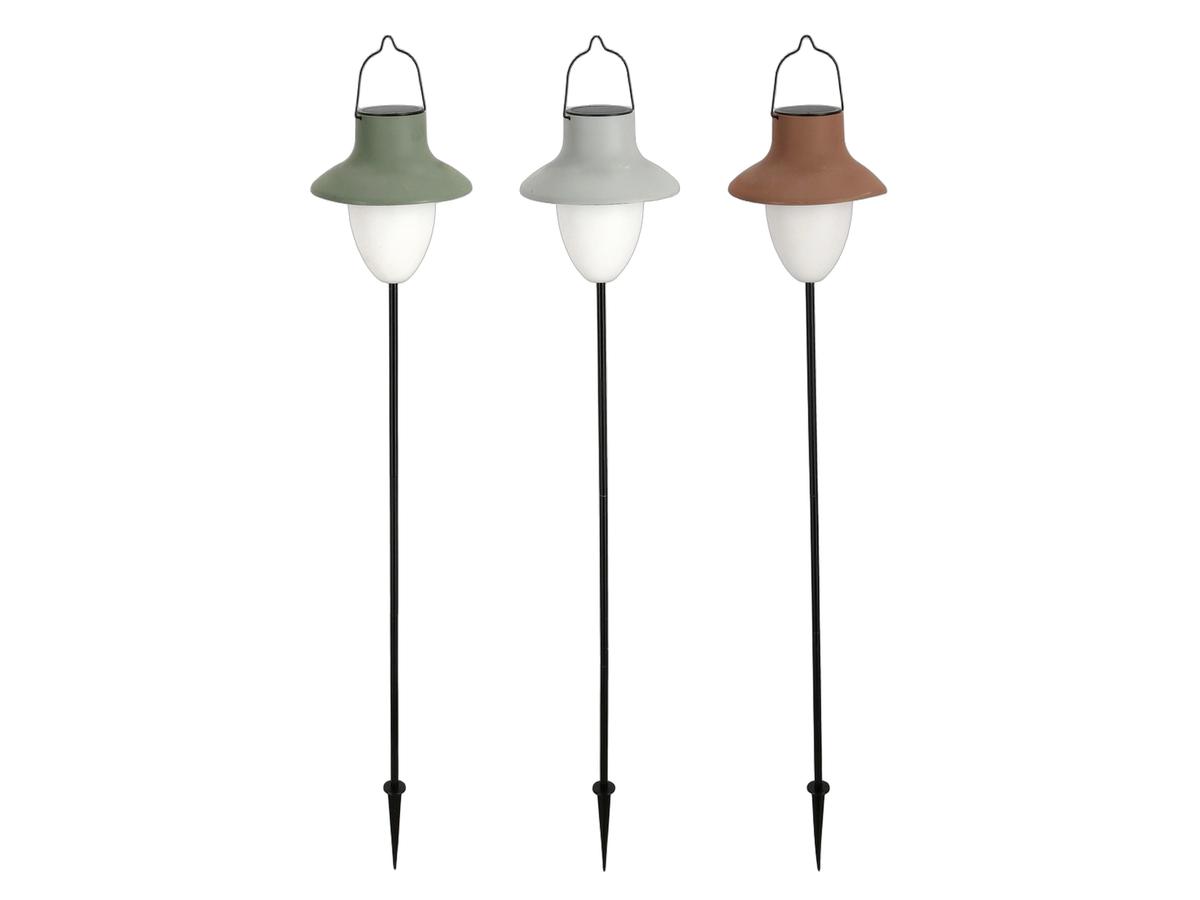 Bizzotto Noriko Solar-Standlaterne – 3er-Set – Höhe 113 cm – Schwarz
