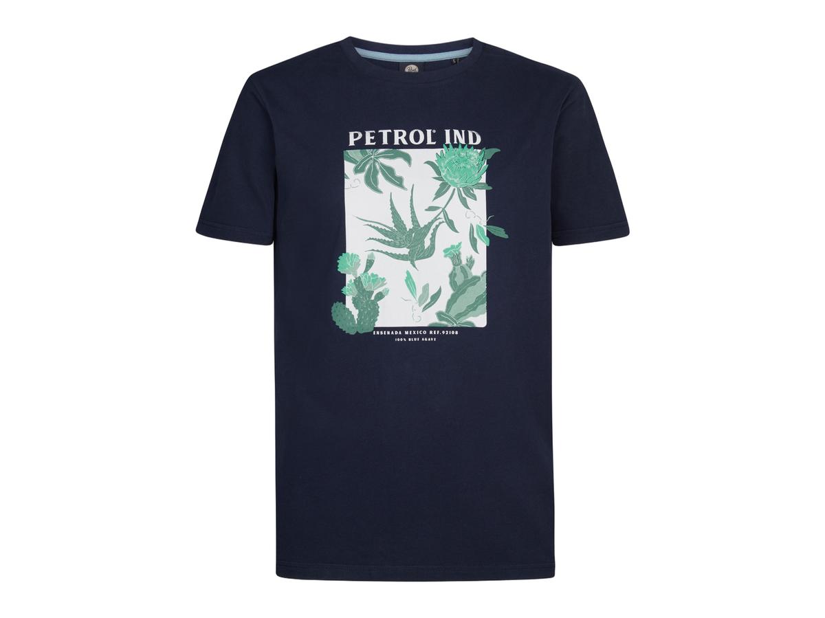 Petrol T-shirt M-1060-TSR258 - XL - Marineblau - Klassisches bedrucktes Herren-T-Shirt