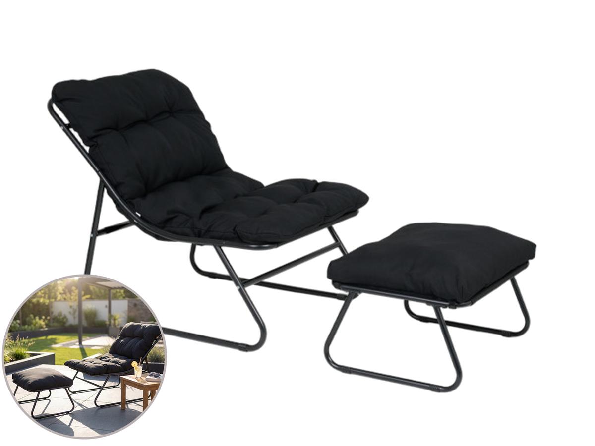 Lifa Garden Liegestuhl mit Fußhocker – Komfortables Design – Sitzecke für den Außenbereich