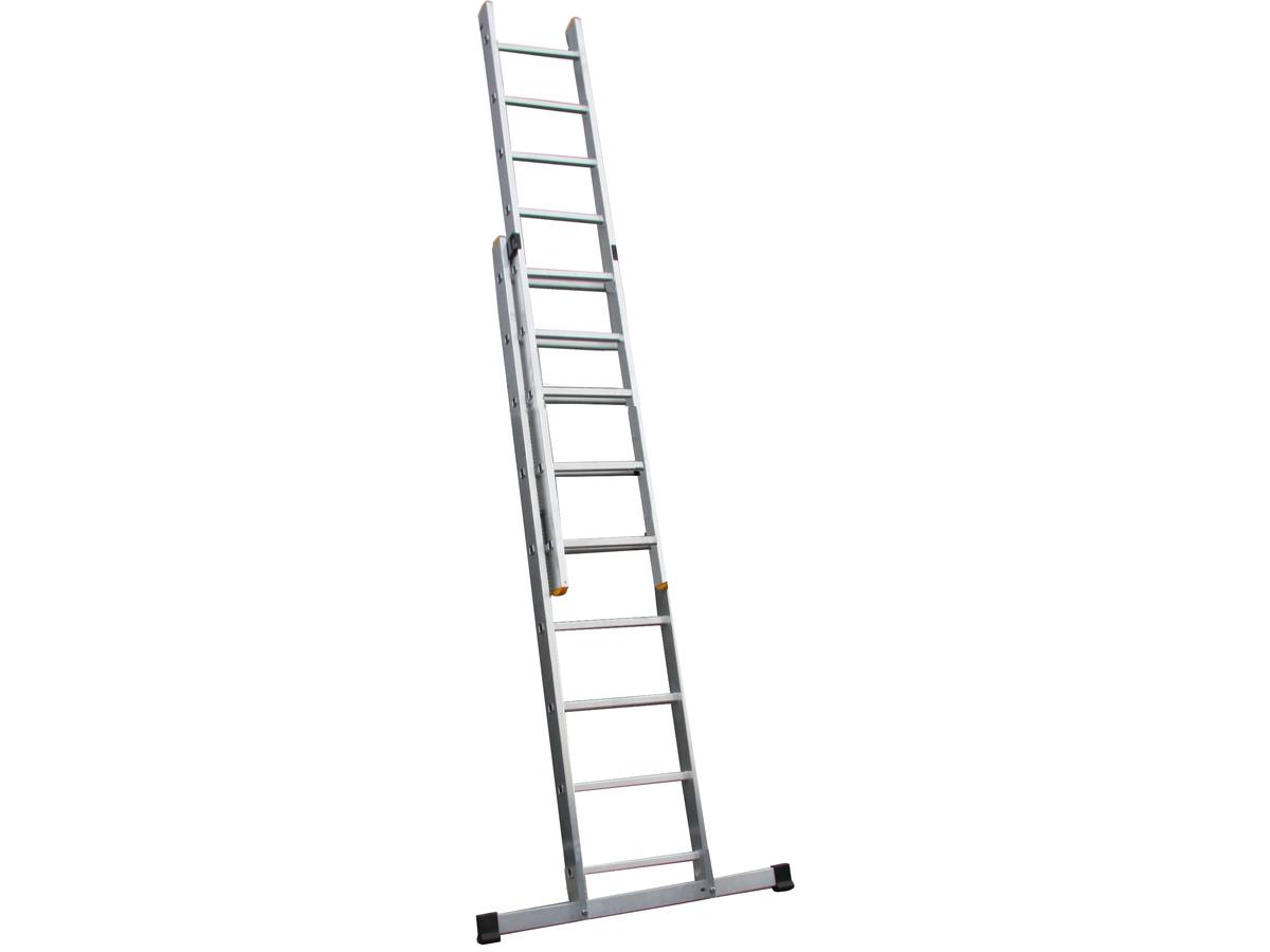 Drabest Kombi-Leiter - 2x 9 Stufen - Aluminium - 2,70 m
