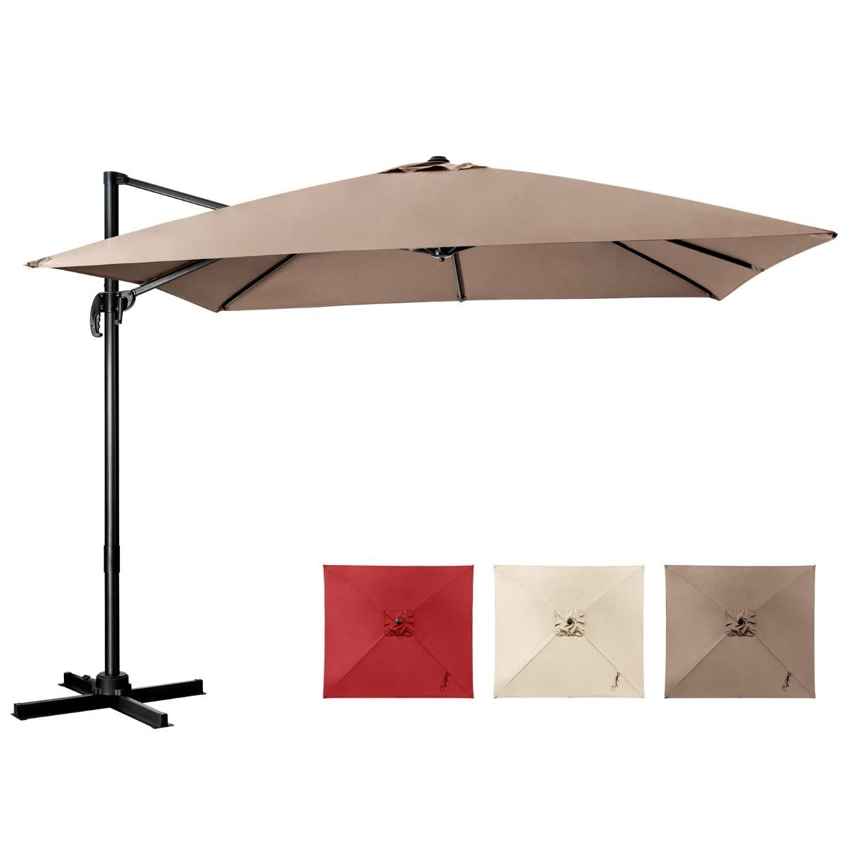 Coast Schwimmender Sonnenschirm - Kippbar - 300 x 300 x 273 cm - Kaffeebraun