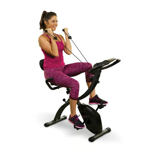 Slim Cycle 3-in-1-Heimtrainer – inklusive Widerstandsbänder – ergonomischer XL-Sattel – 8 Widerstandsstufen