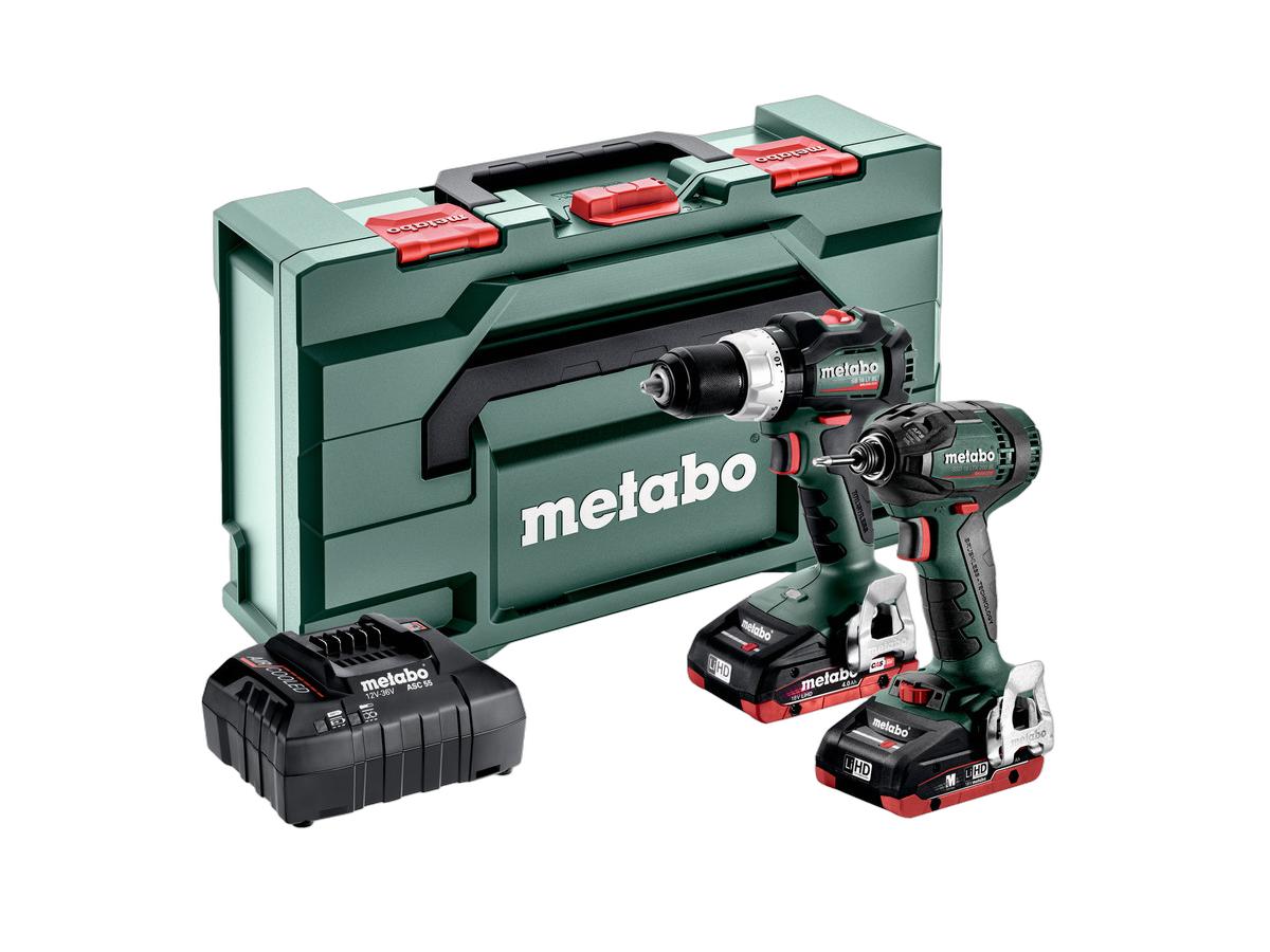 Metabo 18V Combo Set SBLTBL + SSDBL - 2x 4.0 Ah Akkus, Ladegerät und Koffer