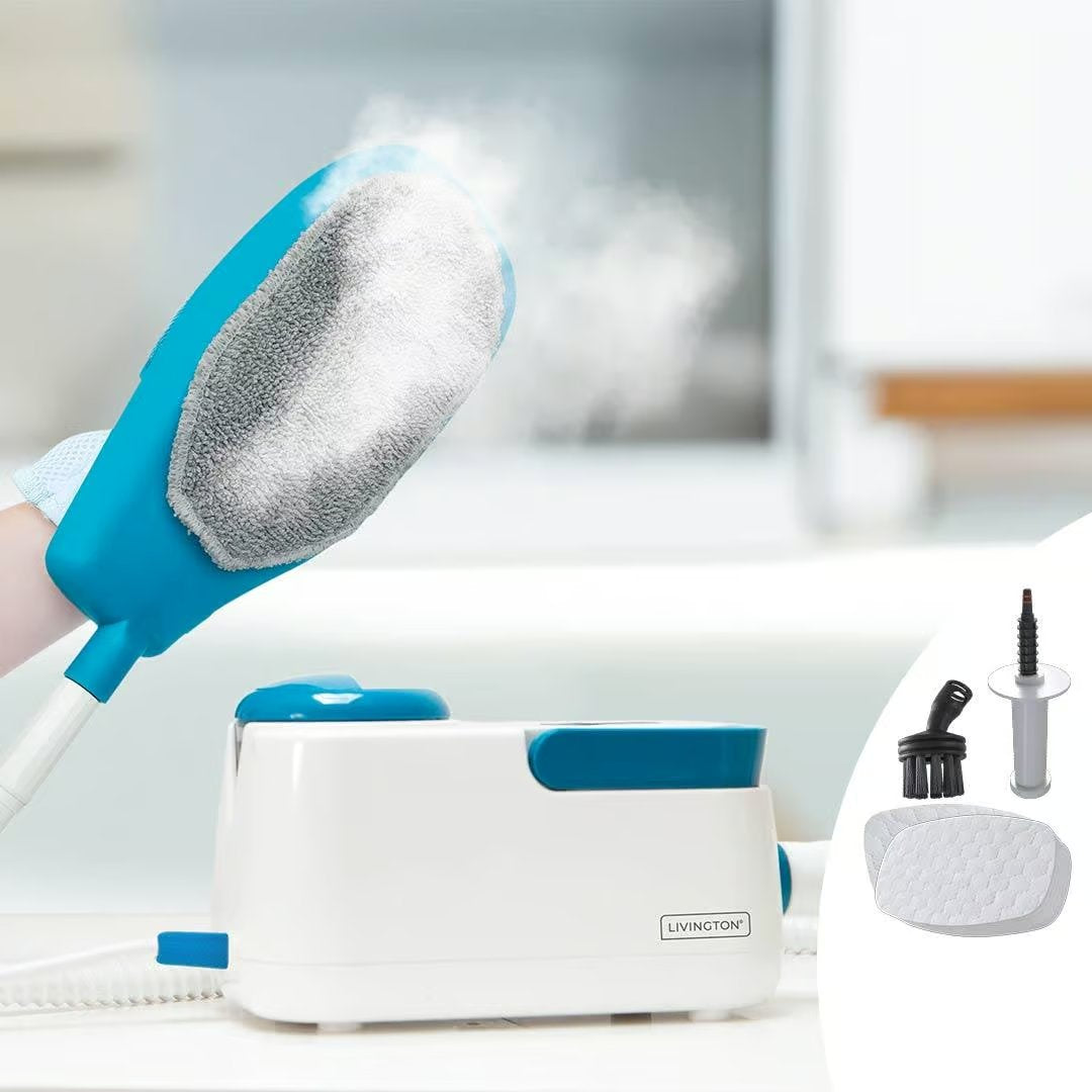 Livington Handdampfreiniger – Ergonomisches Design – Kompakte Bauweise – Chemiefreie Reinigung