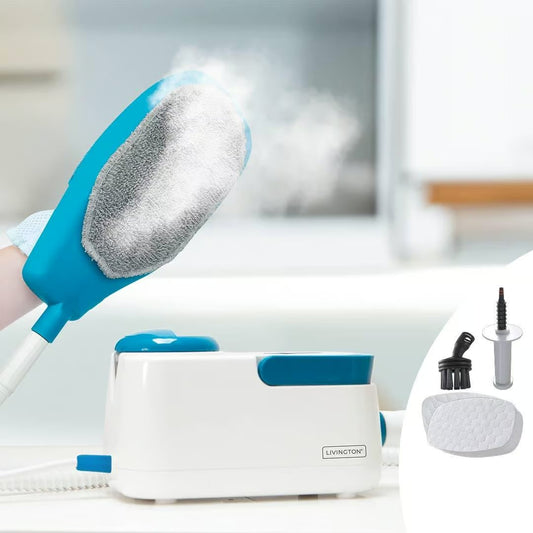 Livington Handdampfreiniger – Ergonomisches Design – Kompakte Bauweise – Chemiefreie Reinigung