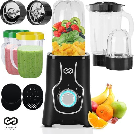 Infinity Goods Mixer - 3 in 1 - 14-teiliges Set - 400W - Schwarz