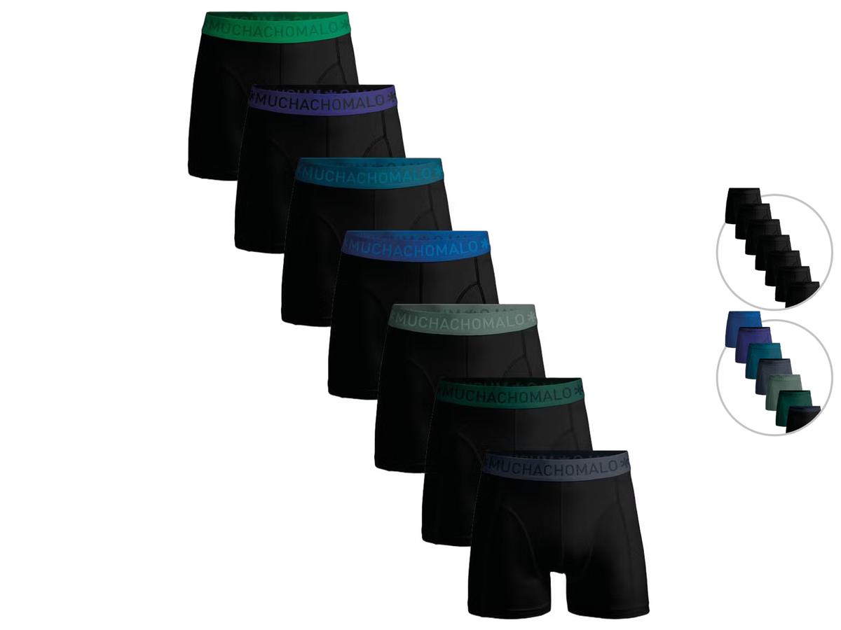Muchachomalo Solid Boxershorts Männer 7er-Pack - Schwarz - M