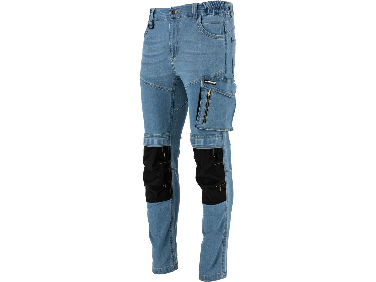Lahti Pro Arbeitsjeans Slim Fit – Hellblau, Stretch – Größe L