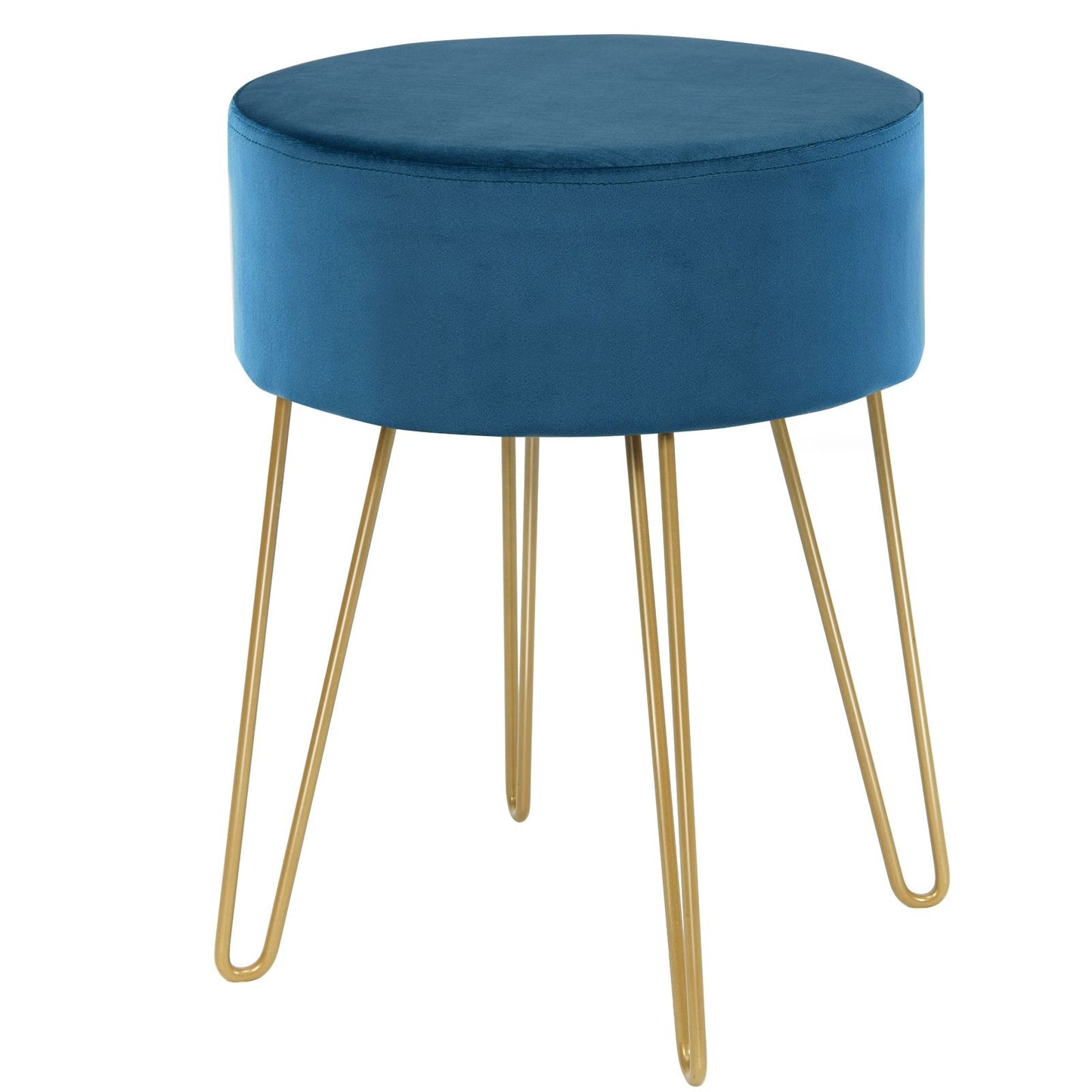 Coast Velvet Round Hocker - 39 x 39 x 46 cm - bis zu 100 kg belastbar - Farbton Dunkelgrün