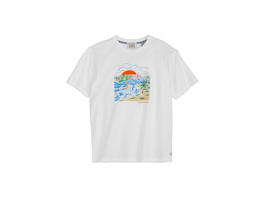 Scotch and Soda T-Shirt mit Aufdruck – Weiß – Größe M