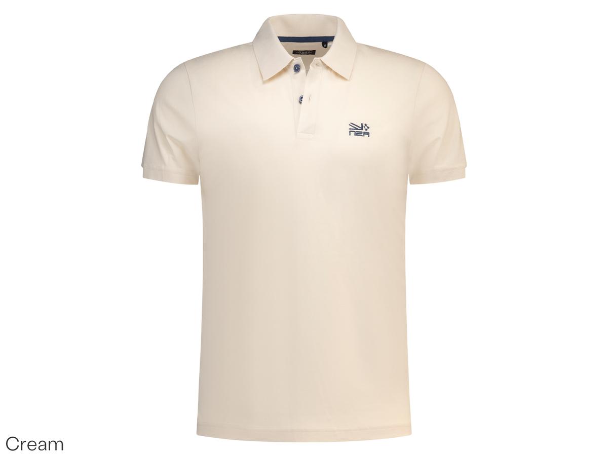 NZA-Poloshirt aus Baumwolle – Jersey-Stoff – Größe XL – Creme